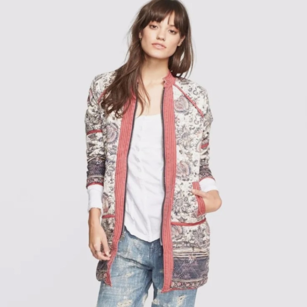 FREE PEOPLE Belario reversible paisley chambray jacket, S. - Picture 4 of 13